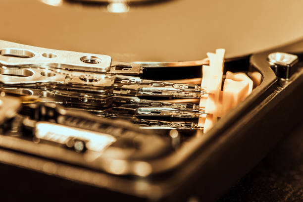 istock Parts of the hard drive disc 673021342