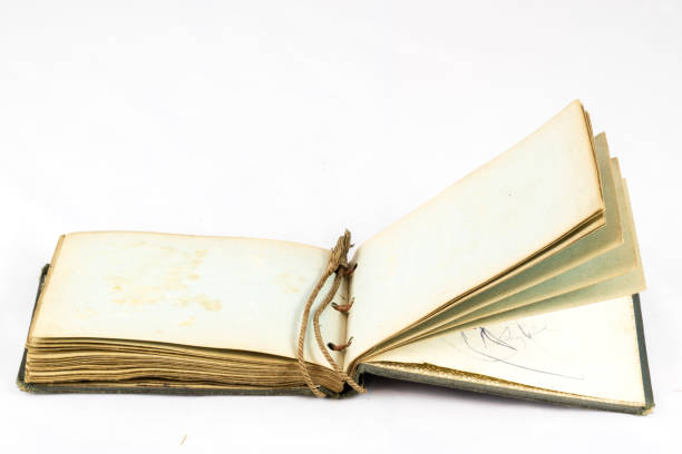 istock Old dusty book on white isolated background 673022392