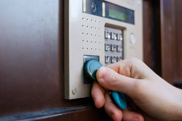 istock Doorphone as a means of security against robbery. 673033978