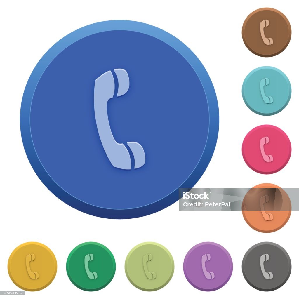 Simple Call Button Embossed Call Buttons Stock Illustration - Download Image Now ...