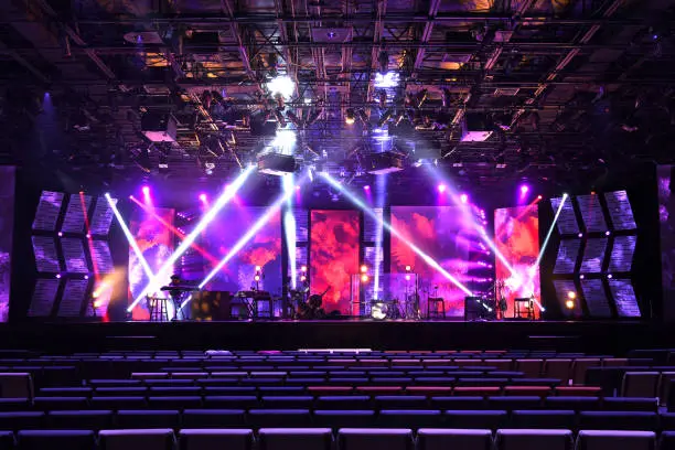 Photo of Stage With Lighting and Musical Instruments