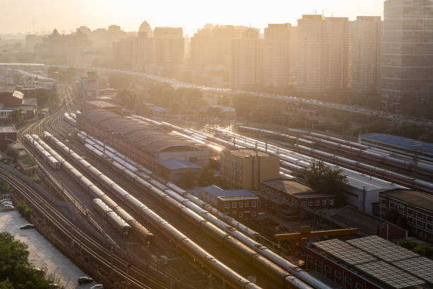 istock Trains in Railway Station 673046746