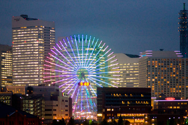 istock Minato Mirai the night view 673052438