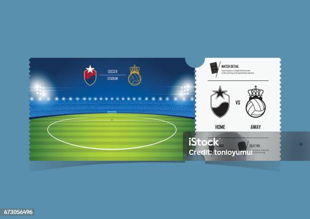 Vetores de Projeto Do Molde Dos Bilhetes Para O Futebol Ou O Fósforo De Futebol Valespresente Ou Cupons De Certificado Vetor e mais imagens de Futebol