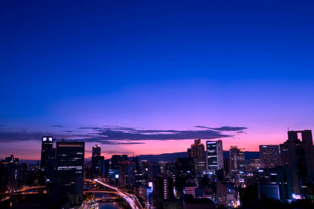 istock Sunset in Osaka City 673057442