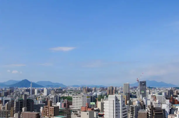 City of Hiroshima and the blue sky
