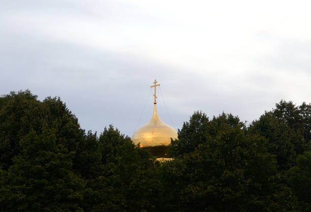 istock Dome of orthodox cathedral. 673073950