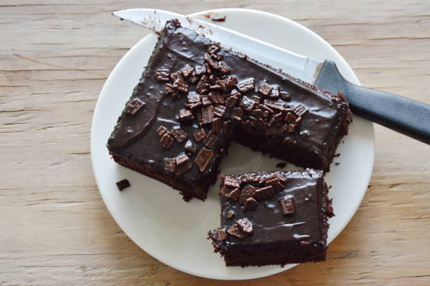 istock chocolate butter cake cut for piece 673074696