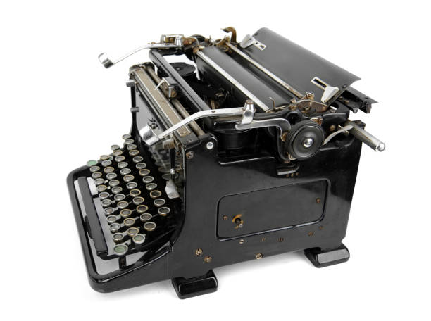 Vieille machine à écrire, isolé sur blanc - Illustration vectorielle