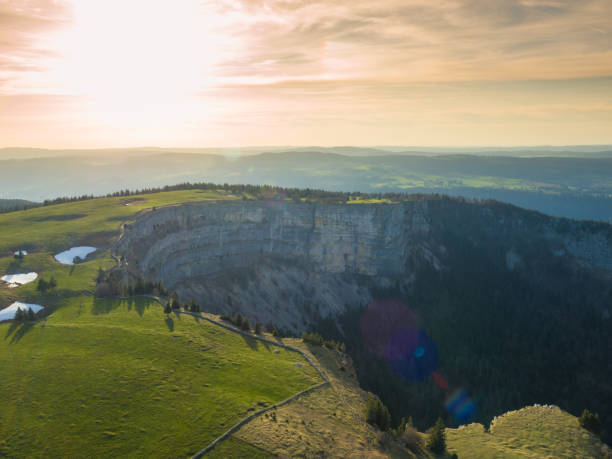 istock Aerial view of Creux du Van 673098748