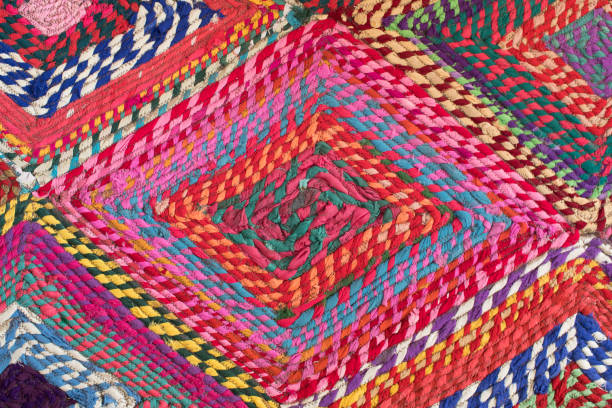 istock Colorful handmade carpet background 673107858