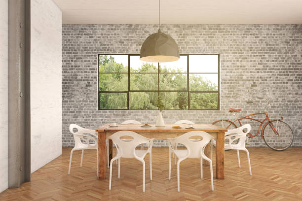 istock Hipster apartment interior dining room 673108478