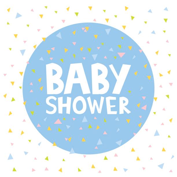 Print Baby Shower invitation cards template vector illustration. funny pregnancy announcements stock illustrations