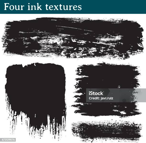 Four Ink Textures Stock Illustration - Download Image Now - Abstract ...