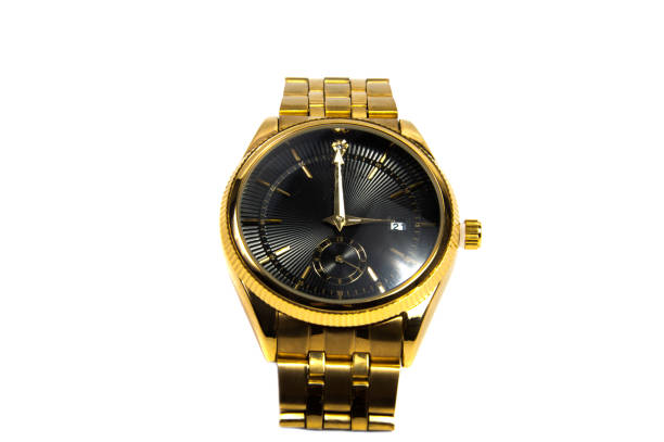 istock Smart  black digital wristwatch isolated on a white background. 673129244