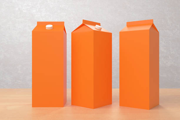 istock Blank orange milk/juice packagings 673134564