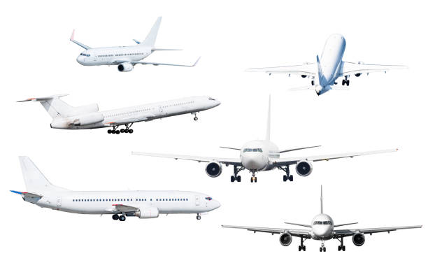 istock Set of six aircraft isolated from the background 673140180