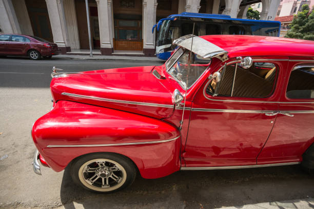 istock Old red vintage car 673150378