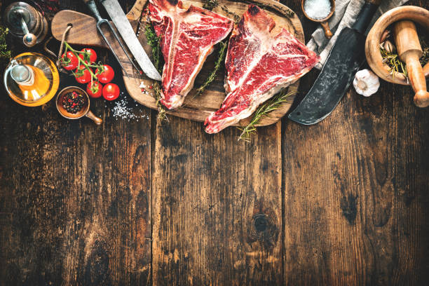 istock Raw dry aged t-bone steaks for grill 673153546