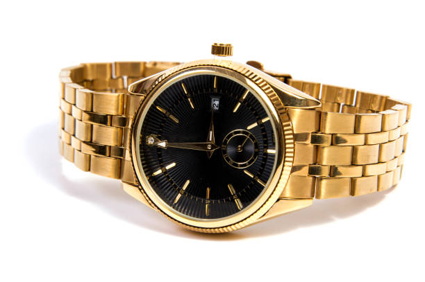 Smart  black digital wristwatch isolated on a white background.