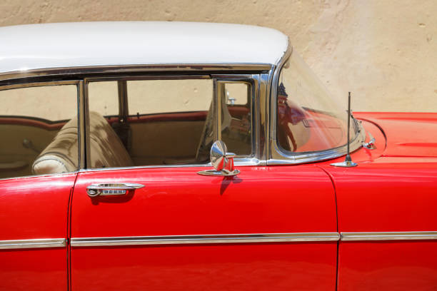istock Old red vintage car 673158936