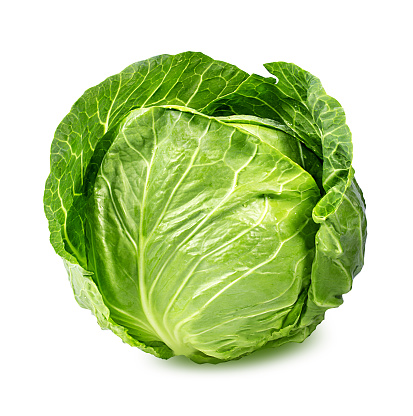 Green cabbage isolated on white backgroundGreen cabbage isolated on white background