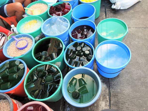 Gulaman coconut jellies & sago dessert street market, Tondo,  Manila, Philippines
