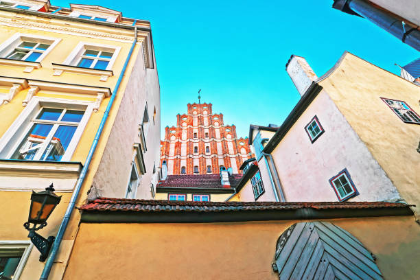 istock Building architecture in historical center in Riga Baltic 673170374