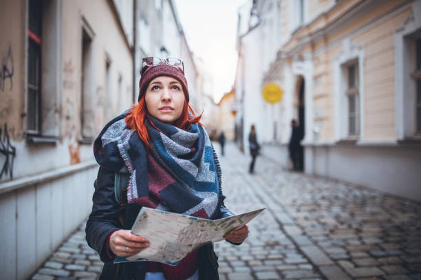 istock Tourist woman sightseeing 673172322