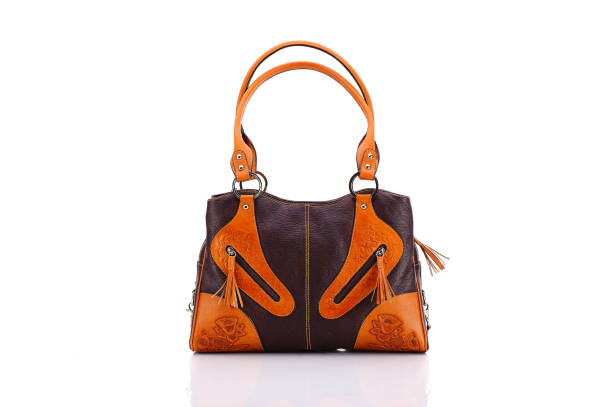 istock Leather female bag on a white background 673172944