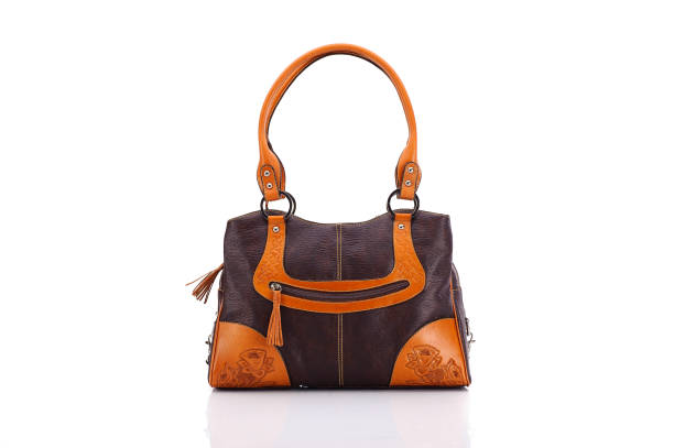istock Leather female bag on a white background 673172982