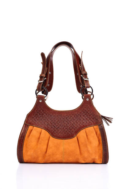 istock Leather female bag on a white background 673176638