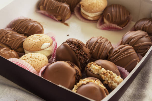 greek chocolate cakes in a box