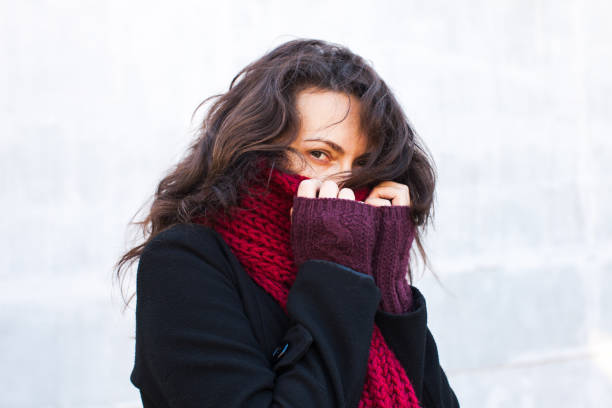istock Woman dressed in winter clothes 673183256