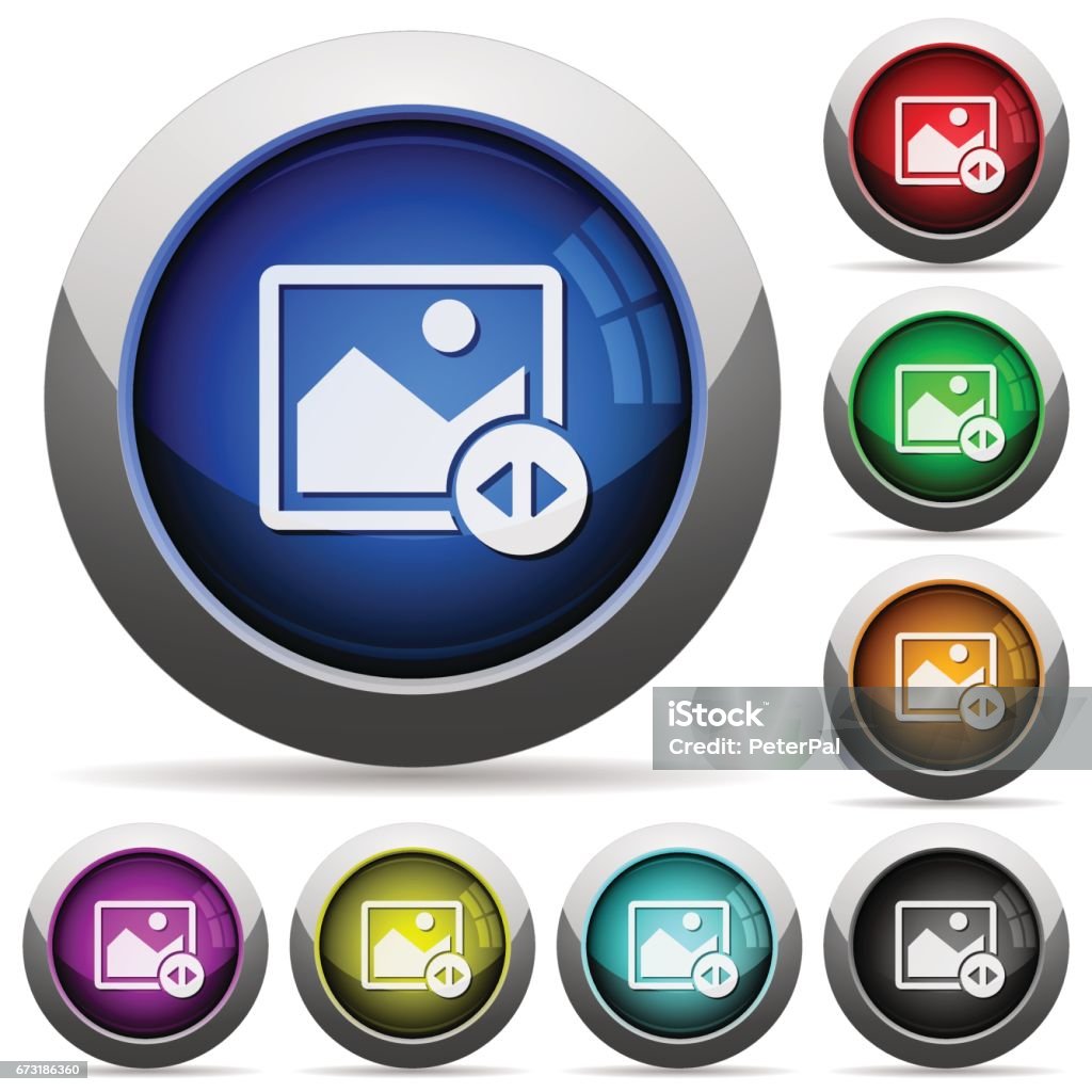 Move Round Button Horizontally Move Image Round Glossy Buttons Stock Illustration ...