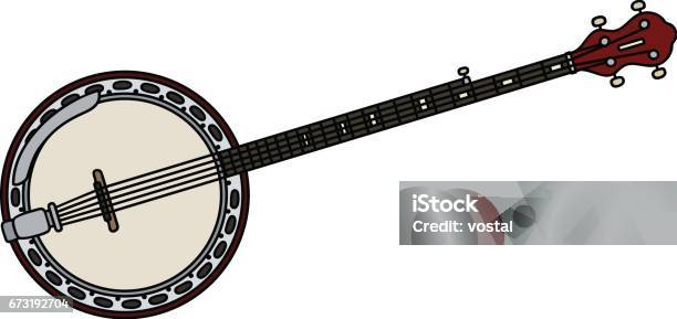 Ilustración de Banjo Rojo Clásico y más Vectores Libres de Derechos de Banjo - Banjo, Bluegrass, Instrumento musical