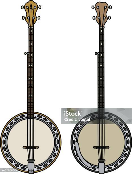 Two Classic Banjo Stock Illustration - Download Image Now - Bluegrass Music, Vector, Arts Culture and Entertainment