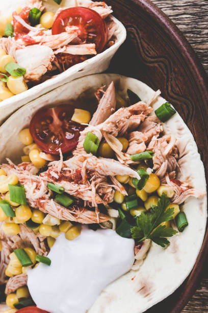 istock Homemade slow cooker chicken taco with corn 673196472