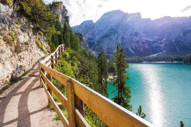 istock Walk around the lake Braies lake 673210258