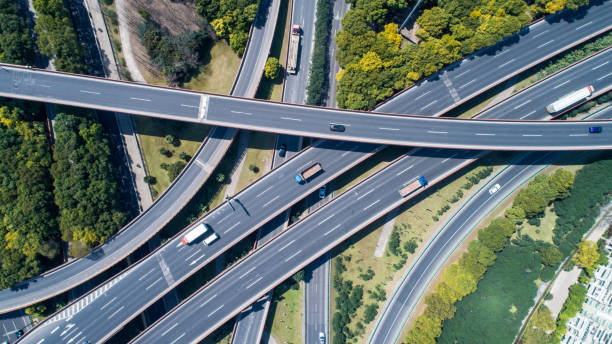 istock aerial view of highway 673216778