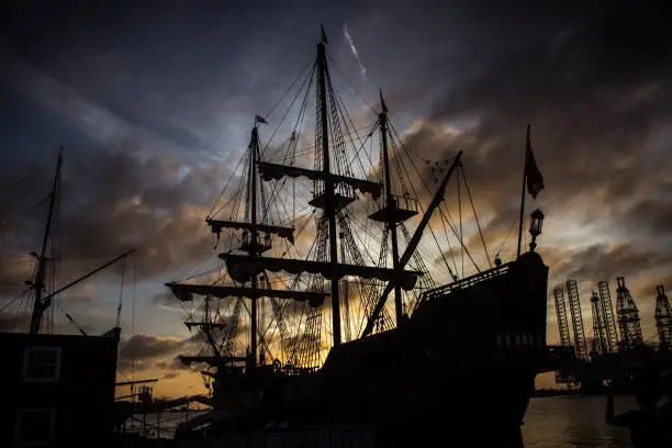 Photo of Sunset on a Galleon