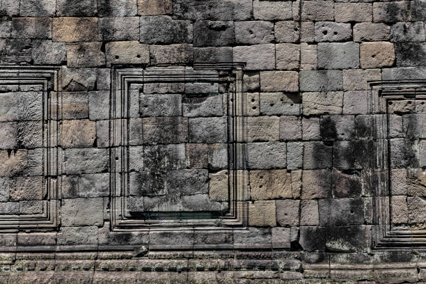 istock Mortarless stone block wall, Preah Khan Temple, Angkor, Siem Reap, Cambodia 673223074