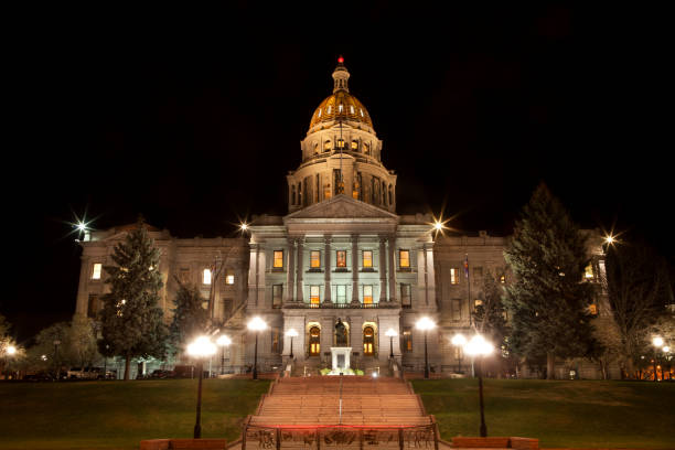 istock Colorado State Capitol in Denver at night 673223354
