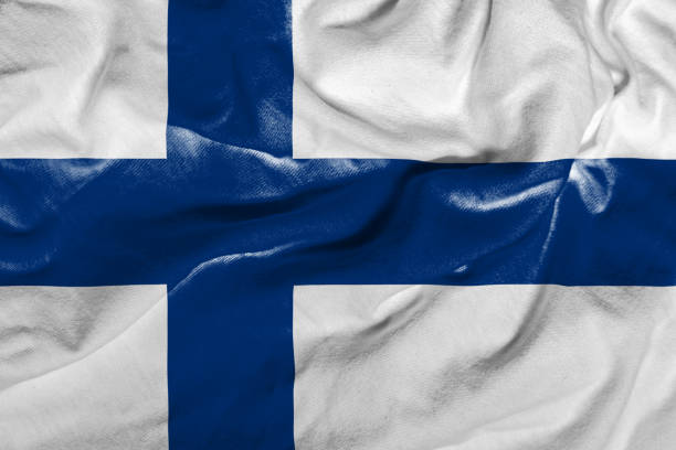 istock Waving Flag of Finland 673230028