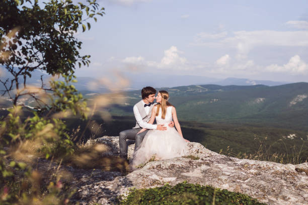 istock Beautiful wedding in the mountains on a sunny day 673230700