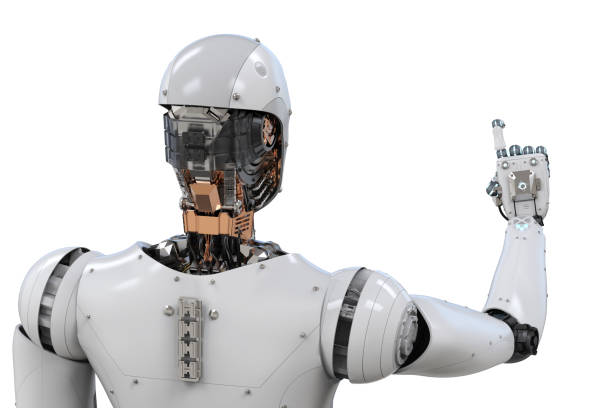 istock rear view of robot 673232866