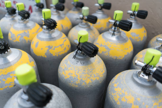 istock Scuba Oxygen tanks for diving 673233492