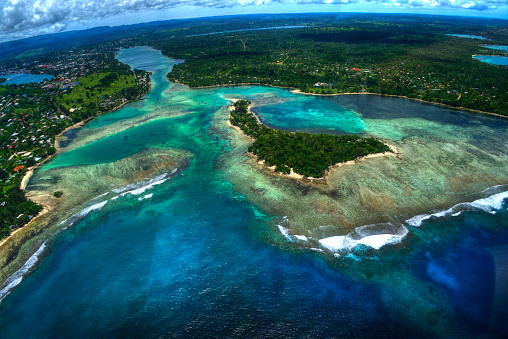 Aerial view of Gabriel Island, Mauritius. High quality photo