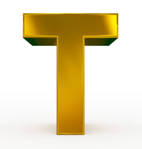 istock letter T 3d golden isolated on white 673235086