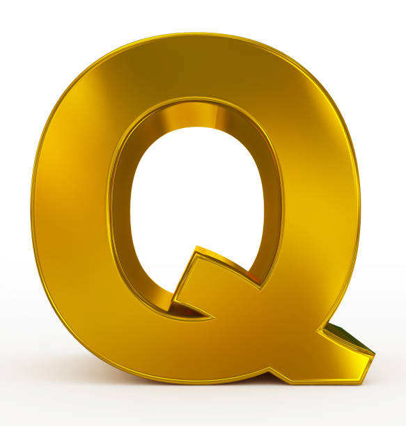 istock letter Q 3d golden isolated on white 673237470